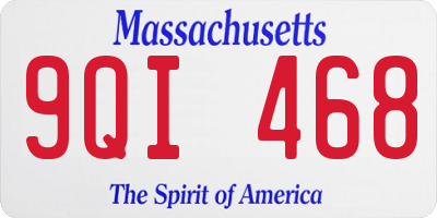 MA license plate 9QI468