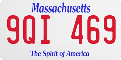 MA license plate 9QI469