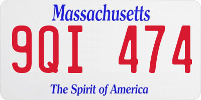 MA license plate 9QI474