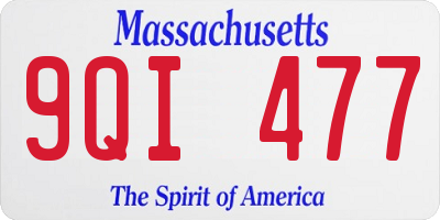 MA license plate 9QI477