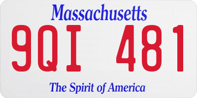 MA license plate 9QI481