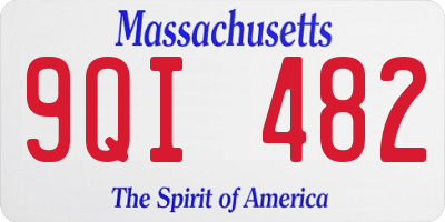 MA license plate 9QI482