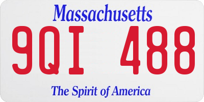 MA license plate 9QI488