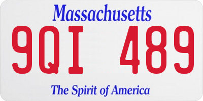 MA license plate 9QI489