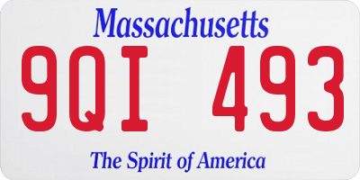 MA license plate 9QI493