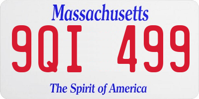 MA license plate 9QI499