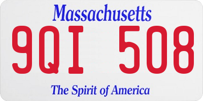 MA license plate 9QI508