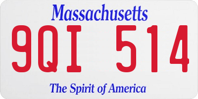 MA license plate 9QI514