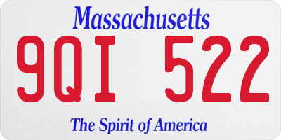 MA license plate 9QI522