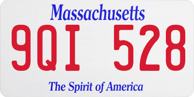 MA license plate 9QI528