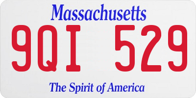 MA license plate 9QI529