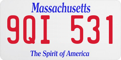 MA license plate 9QI531