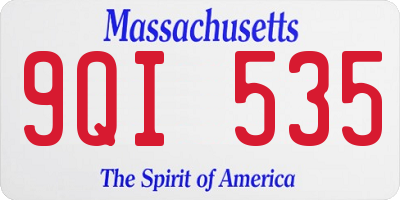 MA license plate 9QI535