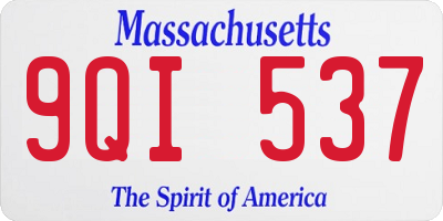 MA license plate 9QI537