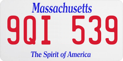 MA license plate 9QI539