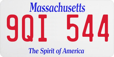 MA license plate 9QI544