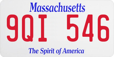 MA license plate 9QI546