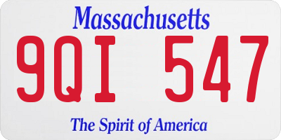 MA license plate 9QI547