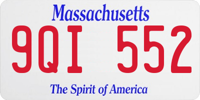 MA license plate 9QI552