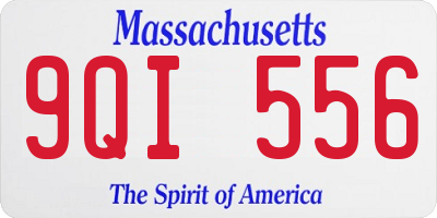 MA license plate 9QI556