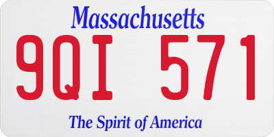 MA license plate 9QI571