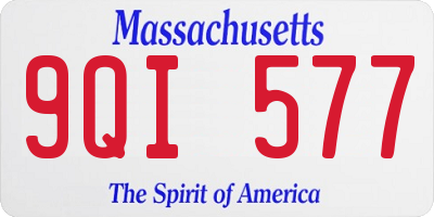 MA license plate 9QI577