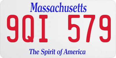 MA license plate 9QI579