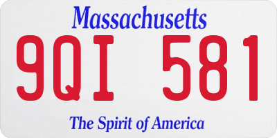 MA license plate 9QI581