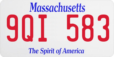MA license plate 9QI583