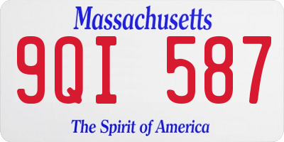 MA license plate 9QI587
