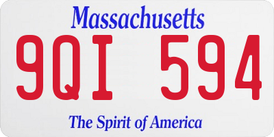 MA license plate 9QI594