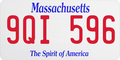 MA license plate 9QI596