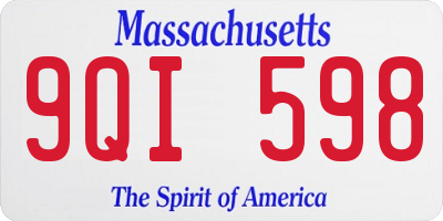 MA license plate 9QI598