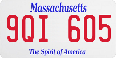MA license plate 9QI605
