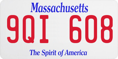 MA license plate 9QI608