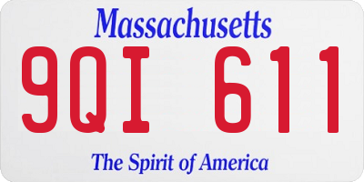 MA license plate 9QI611