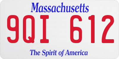 MA license plate 9QI612