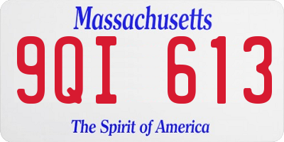 MA license plate 9QI613