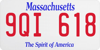 MA license plate 9QI618