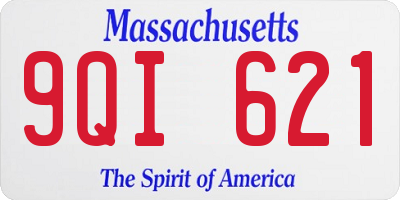 MA license plate 9QI621