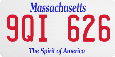 MA license plate 9QI626