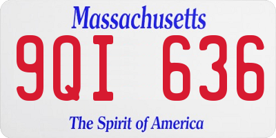 MA license plate 9QI636