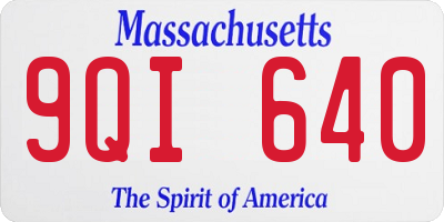 MA license plate 9QI640