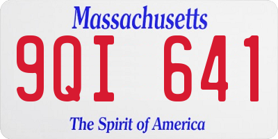 MA license plate 9QI641