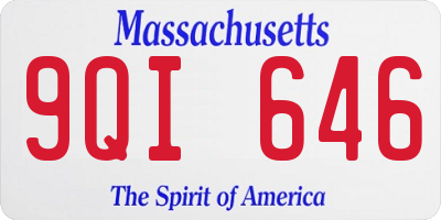 MA license plate 9QI646