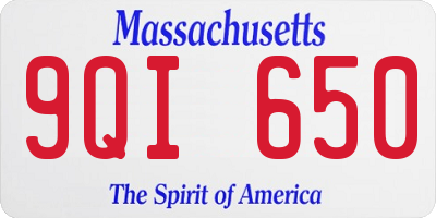 MA license plate 9QI650