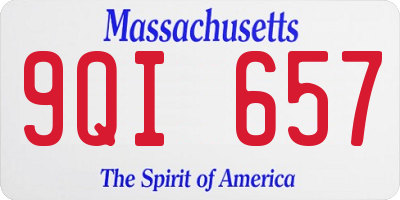 MA license plate 9QI657