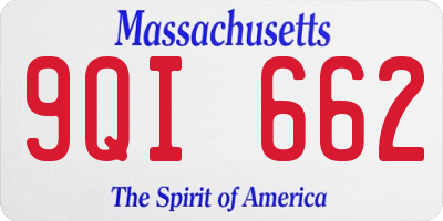 MA license plate 9QI662