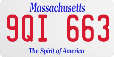 MA license plate 9QI663
