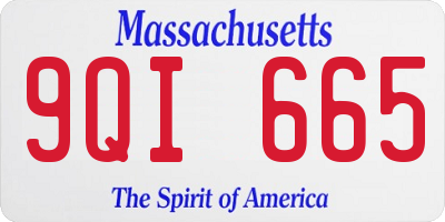 MA license plate 9QI665